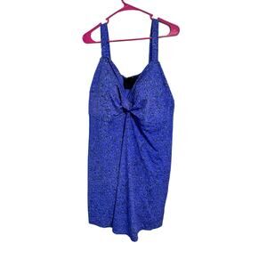 Evans Women's Plus Size Swim Dress Blue and Black Size 28
